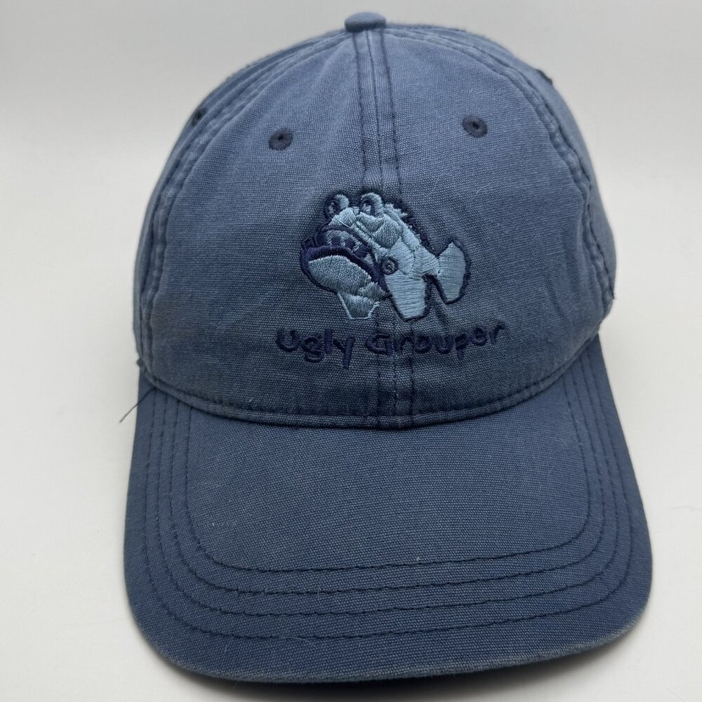 Dri-Duck Baseball Cap Hat Ugly Grouper Anna Maria Island FL Washed Blue Mens OS